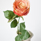 22" Faux Large Rose Bud Stem Light Coral