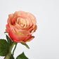 22" Faux Large Rose Bud Stem Light Coral
