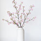 36" Faux Quince Blossom Pink Stem Flowering Branch