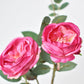 29" Faux Fuchsia Cabbage Rose Stem