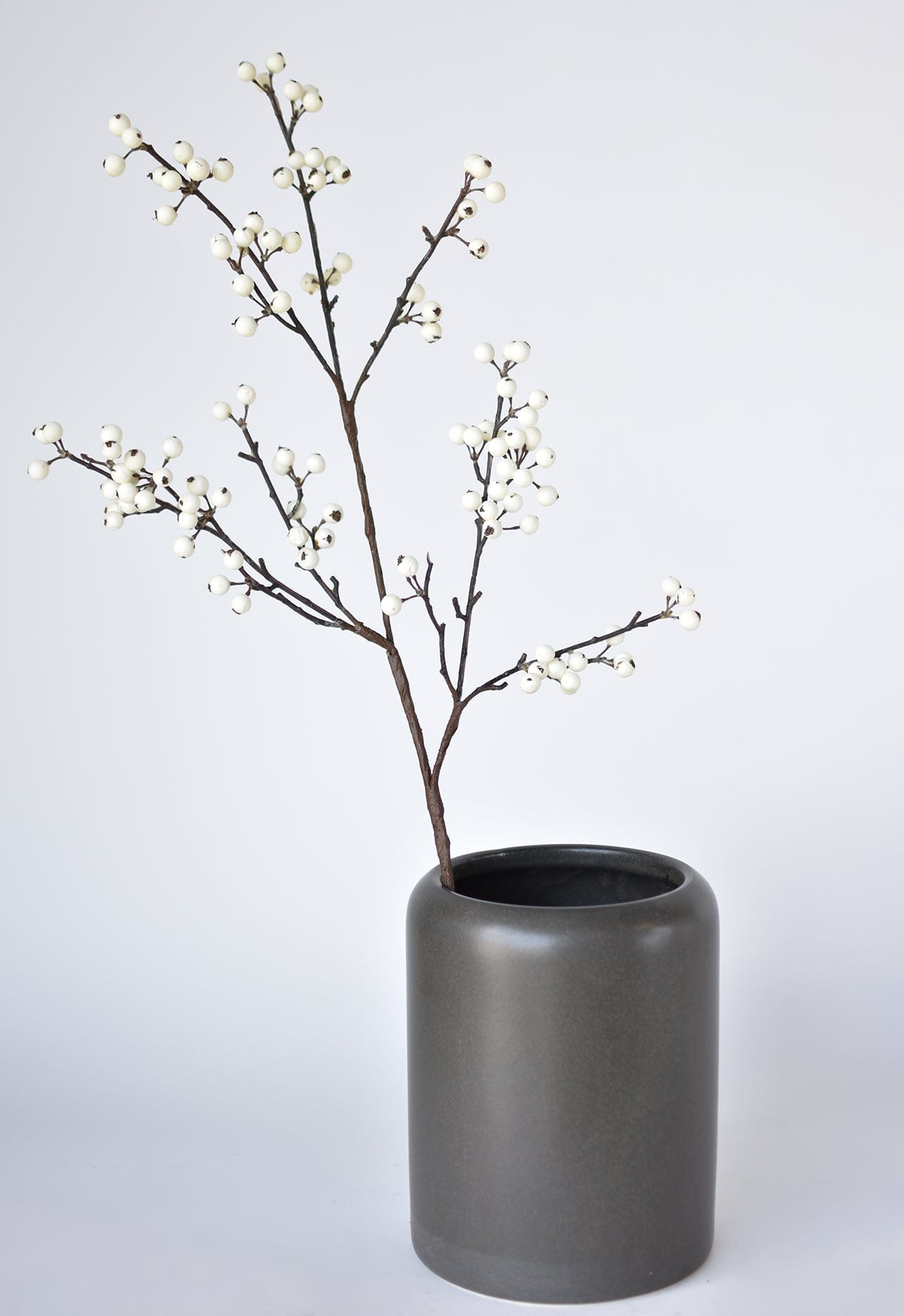 33" Faux White Berry Branch Stem