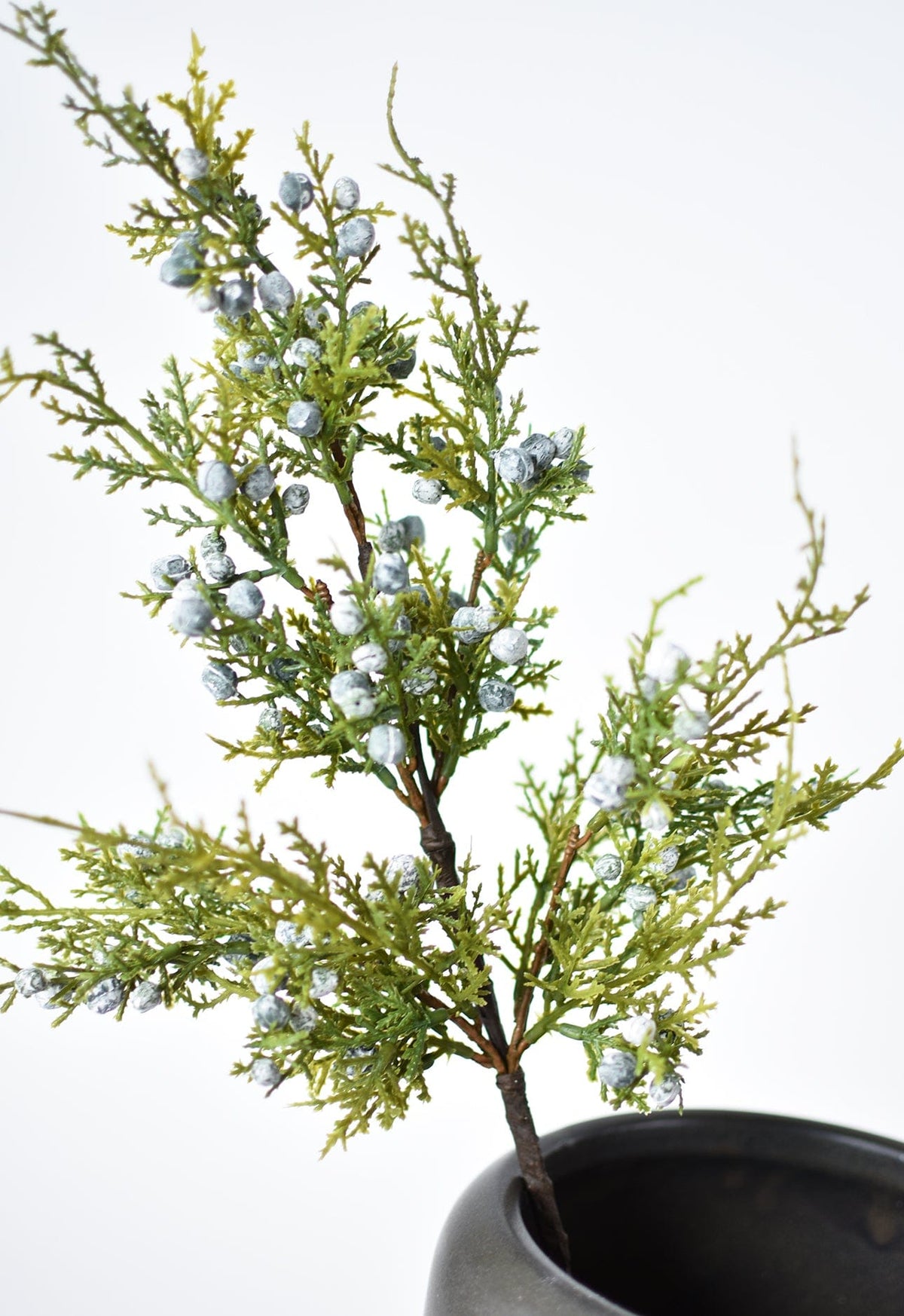 18" Faux Juniper Berry Greenery Stem