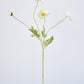 24" Faux White Poppy Stem