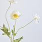24" Faux White Poppy Stem