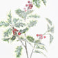 28" Faux Winter Holly Stem