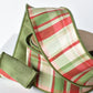 2.5" x 10yd Red/Green/Tan Plaid Dupioni Silk Ribbon
