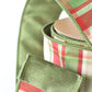2.5" x 10yd Red/Green/Tan Plaid Dupioni Silk Ribbon