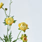 22" Faux Mini Yellow Ranunculus Stem