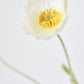 24" Faux White Poppy Stem