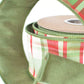 2.5" x 10yd Red/Green/Tan Plaid Dupioni Silk Ribbon