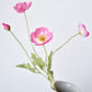 24" Faux Pink Poppy Stem