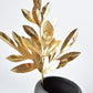19" Faux Gold Bay leaf Stem