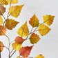 26" Faux Birch Leaf Stem Orange / Mustard / Yellow