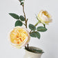 29" Faux Cabbage Rose Stem Yellow / Apricot