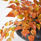 26" Faux Birch Leaf Stem Red / Orange / Yellow