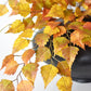 26" Faux Birch Leaf Stem Orange / Mustard / Yellow