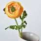 13" Faux Yellow Gold Ranunculus Stem