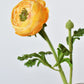13" Faux Yellow Gold Ranunculus Stem