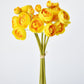 10" Faux Yellow Ranunculus Stem Bundle