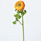 13" Faux Orange Ranunculus Stem