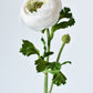 13" Faux White Ranunculus Stem