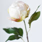 18" Faux Peony Bud Stem White