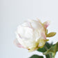18" Faux Peony Bud Stem White