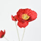 24" Faux Red Poppy Stem