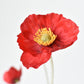 24" Faux Red Poppy Stem