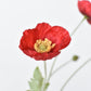 24" Faux Red Poppy Stem