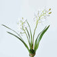 16" Faux Mini Orchid Stem with Leaves and Roots