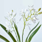 16" Faux Mini Orchid Stem with Leaves and Roots