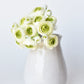 10.5" Faux White + Green Ranunculus Stem Bundle