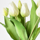 11.75" Faux Real Touch White Tulip Stem Bundle