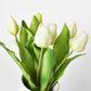 11.75" Faux Real Touch White Tulip Stem Bundle