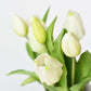 11.75" Faux Real Touch White Tulip Stem Bundle