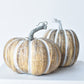 7"Hx5.5"W Faux Pumpkin Beige White - Tall