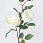 29" Faux Cabbage Rose Stem White