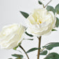 29" Faux Cabbage Rose Stem White