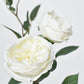 29" Faux Cabbage Rose Stem White