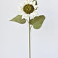 25" Faux Sunflower Stem White