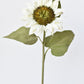 25" Faux Sunflower Stem White