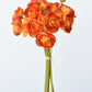 10.5" Faux Peachy Orange Ranunculus Stem Bundle