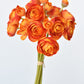10.5" Faux Peachy Orange Ranunculus Stem Bundle