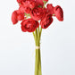 10.5" Faux Red Ranunculus Stem Bundle