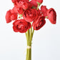 10.5" Faux Red Ranunculus Stem Bundle