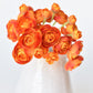 10.5" Faux Peachy Orange Ranunculus Stem Bundle