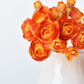 10.5" Faux Peachy Orange Ranunculus Stem Bundle