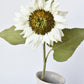 25" Faux Sunflower Stem White