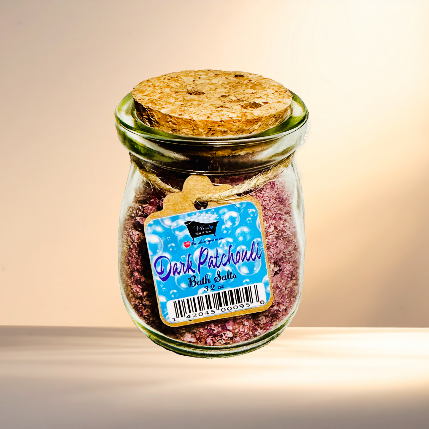 Dark Patchouli Signature Scent Natural Bath Salts with Kaolin Clay Avocado Oil & Sea Salt Bath Soak | 3.5 oz